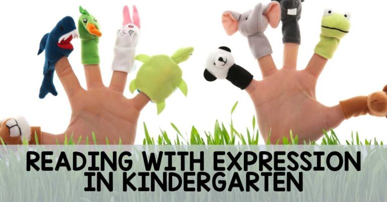 Reading with expression in kindergarten can happen by engaging students with finger puppets.