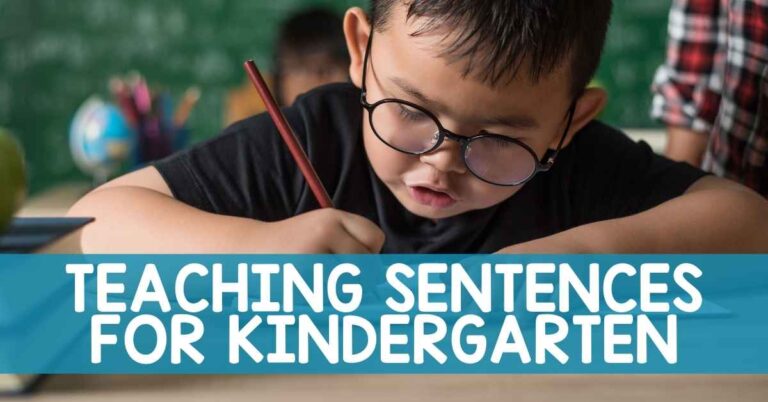 Teaching sentences for kindergarten with student writing
