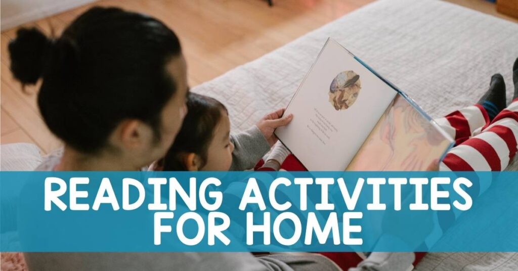 Reading activities at home can be as simple as reading a picture book with your child as shown in this image.