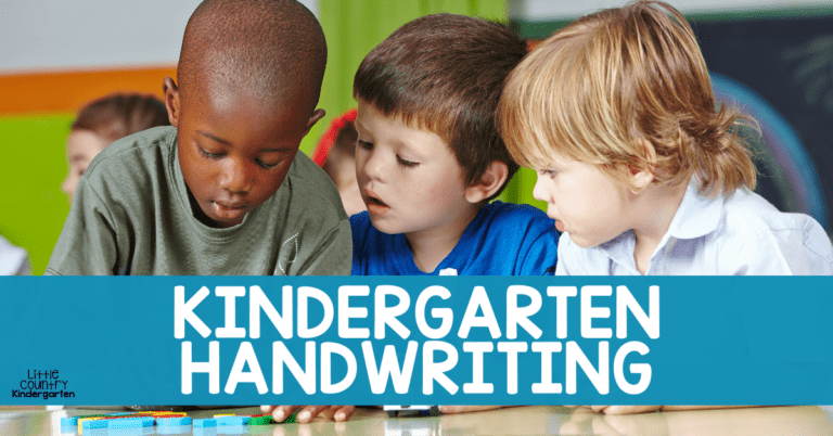 Fine motor work can help improve kindergarten handwriting such as working with puzzles and other small objects like the three students in this photo.